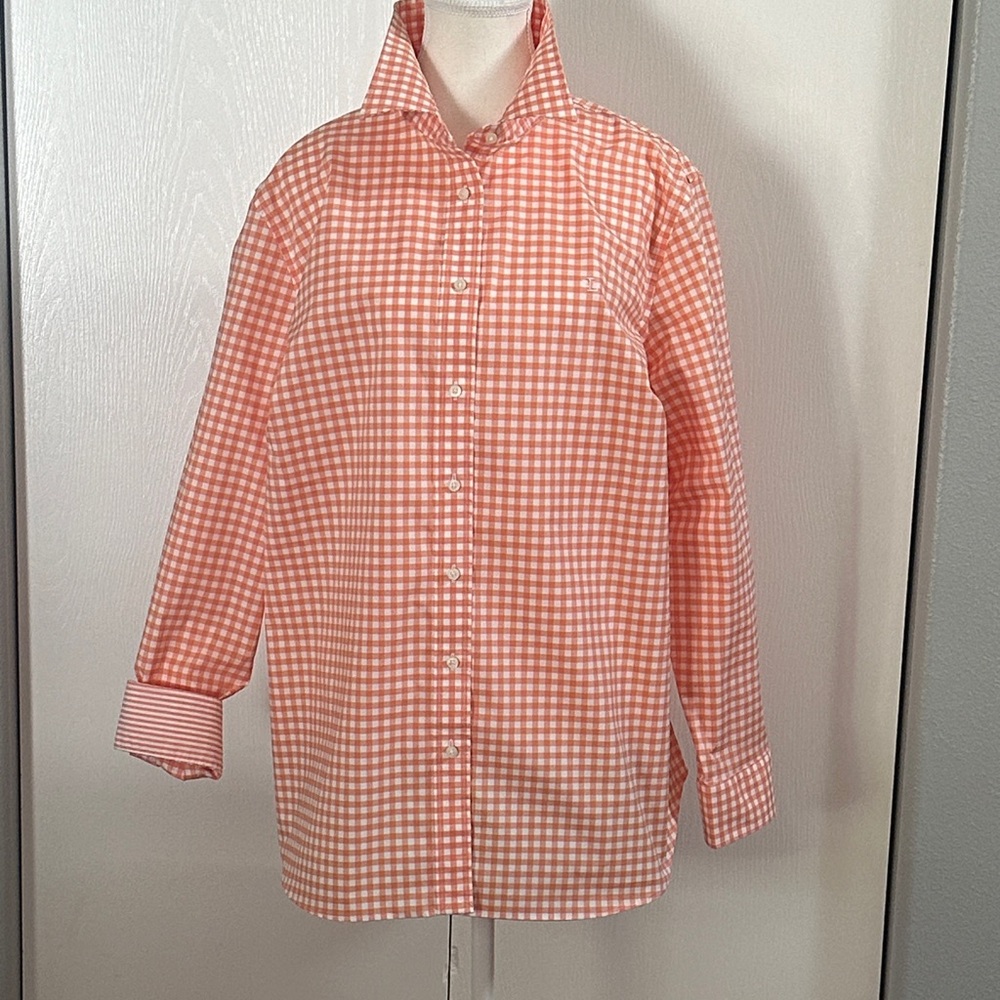 Women's Orange Gingham Shirt